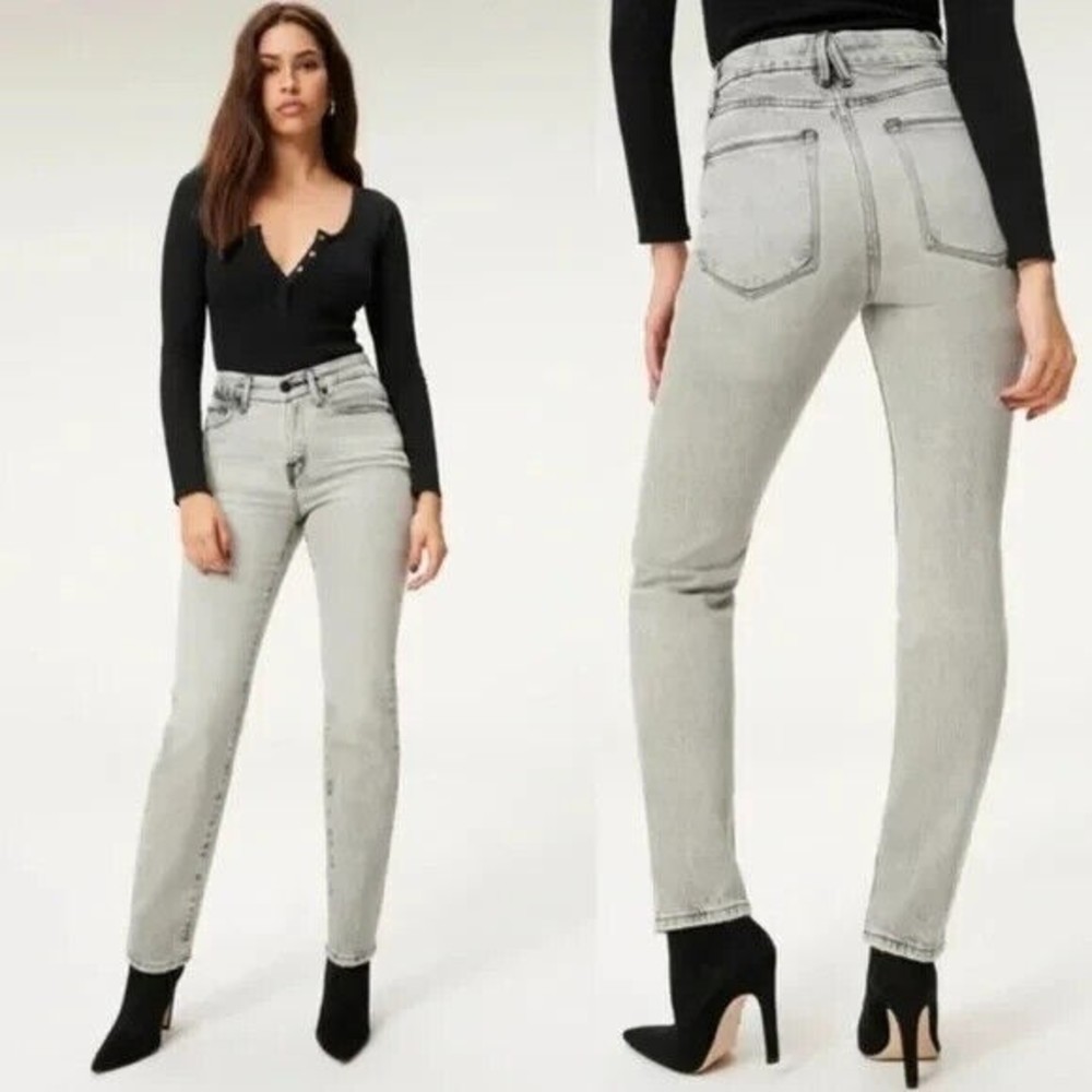 Good American Women Gray Skinny High Rise Good Classic Jeans 28